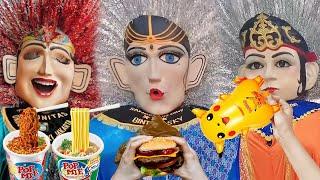 Kompilasi Ondel Ondel Cantik Betawi Tiup balon  Makan Mie Goreng dan makan Burger sampai KENYANG