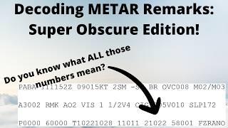 Decoding METAR Remarks Super Obscure Edition What All Numbers Mean Aircraft Dispatchers & Pilots