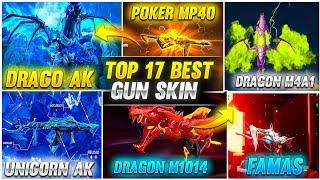 Top 17 Best Gun Skins In Free Fire Battleground  Free Fire के सबसे तगड़ा Skins जो बहुत खतरनाक है 