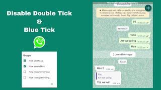 GB WhatsApp Disable Double Tick & Blue tick Read Message Single Tick