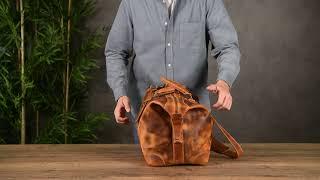 Avalanche Leather Weekender Duffle Bag in Camel - Yukon Bags