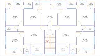 HOUSE PLAN DESIGN  EP 300  2200 SQUARE FEET 3-UNIT HOUSE PLAN  LAYOUT PLAN