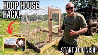 How To Build A Chicken Hoop Coop EASY DIY Cattle Panel Hoop House With This HACK Start to Finish