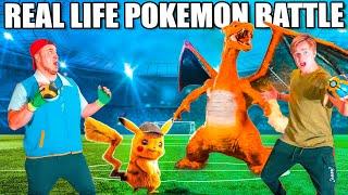 REAL LIFE POKEMON BATTLE Pokemon Billionaire Box Fort 24 Hour Challenge