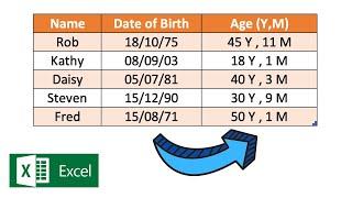How to Calculate Age Using Date of Birth in Excel