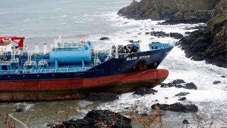 Barco encallado en Galicia