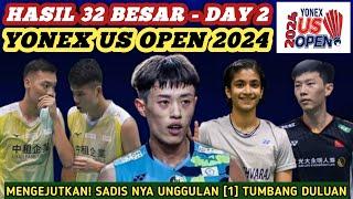 Unggulan Tumbang Hasil Semua Sektor 32 Besar - Day 2 Badminton Yonex US Open 2024 Hari Ini