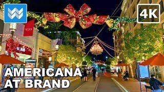 4K  Americana at Brand in Glendale Los Angeles California USA - Christmas Walking Tour 