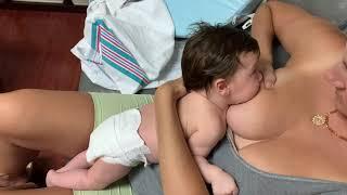 Laid back breastfeeding position