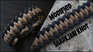 HOW TO MAKE MODIFIED SHARK JAW KNOT WITH SURVIVAL BUCKLE PARACORD BRACELET TUTORIAL.