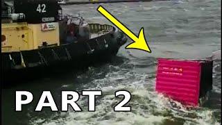 Container Blown in the water by 12 Beaufort windgust PART2
