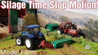 Silage Time Stop Motion On The 132 Model Farm + Muck Spreading Moving Cattle