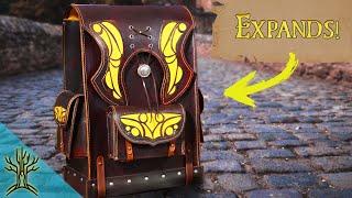 Leather Adventure Bag - Expands to fit all your quest items