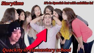 Quackity was chased by women in elementary school storytime in Spanish wsubtitlesfunny clip