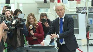 European elections in the Netherlands Dutch far-right politician Geert Wilders votes  AFP