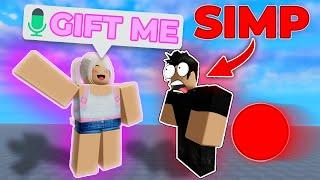 Trolling As an E-GIRL With VOICE CHANGER in Roblox Blade Ball..