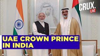 Indias PM Modi Hosts Abu Dhabi Crown Prince Sheikh Khaled bin Mohamed bin Zayed Al Nahyan In Delhi