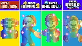 Evolution of Mario Super Stars Dying and Game Over Screens in Super Mario Bros Games 1985-2024