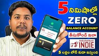 Indie by Indusind Bank Account Opening Online  Zero Balance Bank Account Opening Online Telugu