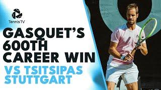 Richard Gasquets 600th Career Win vs Tsitsipas Highlights  Stuttgart 2023