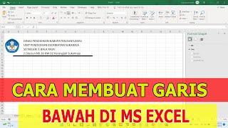 Cara Membuat Garis Bawah Kop Surat di Microsoft Excel