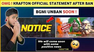 Krafton Official Statement After Ban  Bgmi Unban Kab Hoga  Bgmi Ban
