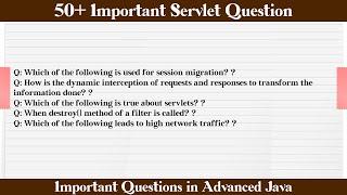 MCQ Questions Servlet with Answers