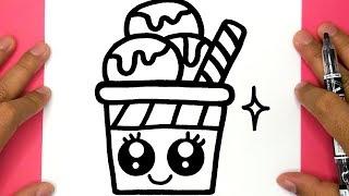 HOW TO DRAW A CUTE ICE CREAM AND COLORING DRAW CUTE THINGS