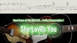 Score  TAB  She Loves You - The Beatles - guitar bass drums