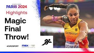 Germanys Yemisi Ogunleye claims stunning victory in women’s shot put   #Paris2024 #Olympics