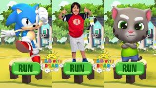 Tag with Ryan vs Old Sonic Dash Classic Sonic vs Talking Tom Gold Run - All Characters Unlocked