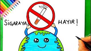 Yeşilay Haftası Resmi Çizimi  Yeşilay Haftası Resimleri - Sigaraya Hayır Resmi - No Smoking Drawing