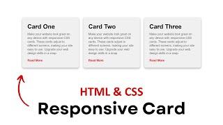 Creating Responsive Card In HTML  CSS  Card Design HTML CSS