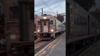 NJT 6431 passing MaplewoodNJ with a nice horn show & NJT 4636 *PRR* trailing