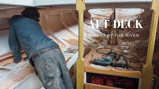 Laying down the aft deck on our wooden boat Tarkine Ep33