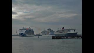 Three Massive Cruise Ships departing from Southampton - 30042023