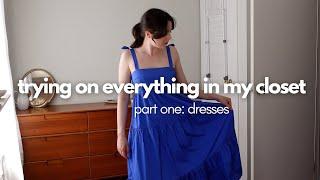 trying on everything in my closet closet declutter part one dresses