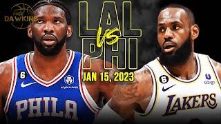 Los Angeles Lakers vs Philadelphia 76ers Full Game Highlights  Jan 15 2023  FreeDawkins