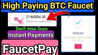 High Paying Bitcoin Faucet Site  Claim 5000 BTC Satoshi Every Days  Unlimited Claim  Instant 