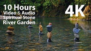 4K UHD 10 hours - Stone River Garden - mindfulness ambience relaxing meditation nature