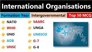 International Organisations 2023  Intergovernmental Organisation 2023  Headquarters  Top 50 MCQs