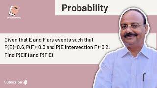 Given that E and F are events such that PE=0.6 PF=0.3 and PE intersection F=0.2  Probability