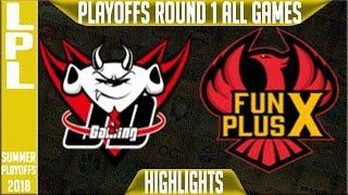 JD Gaming vs FunPlus Phoenix Highlights ALL GAMES  LPL Playoffs Round 1 Summer 2018  JDG vs FPX