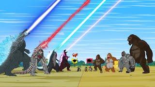 TEAM GODZILLA vs KONG If Boundary Changes ?  Godzilla Cartoon Compilation