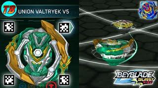 UNION VALTRYEK V5 GAME PLAY + ALL VAKTRYEK QR CODES BEYBLADE BURST APP