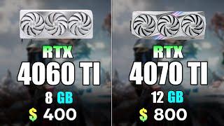 NVIDIA RTX 4060 Ti vs RTX 4070 Ti  Test in 9 Games 4K Ultra