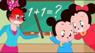 Mickey Mouse & Minnie Mouse Funny stories in the classroom Finger Family Song Nursery Rhymes  DRV