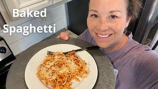 How to make an easy Fathers Day meal  Miss Annie makes Baked Spaghetti  Simple recipes for dinner