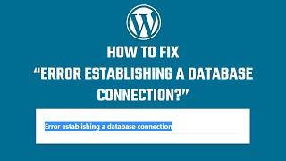 Fix Error establishing a database connection  2023  #WordPress 20