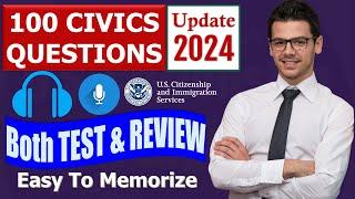 100 Civics Questions for US Citizenship Interview 2024 Both Test and Review